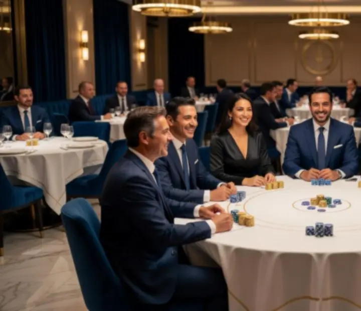 Elegantní firemní pokerový večer v luxusní restauraci