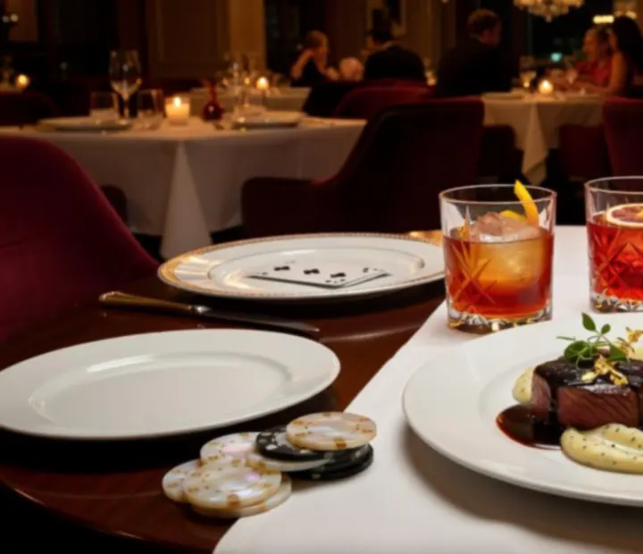 Gourmet degustační menu a koktejly připravené pro pokerový společenský večer