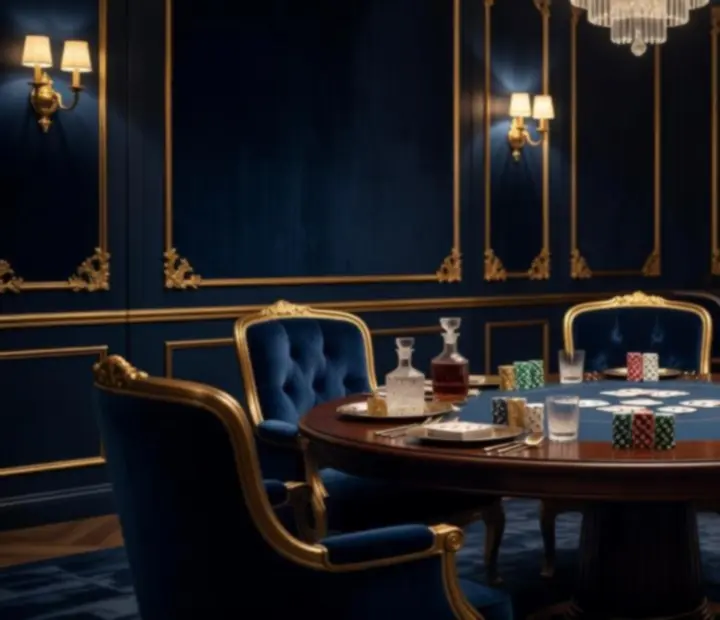 Privátní VIP salonek s elegantním pokerovým stolem a sofistikovaným servisem